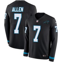 Nike Carolina Panthers #7 Kyle Allen Black Team Color Youth Stitched NFL Limited Therma Long Sleeve Jersey