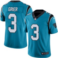 Nike Carolina Panthers #3 Will Grier Blue Youth Stitched NFL Limited Rush Jersey