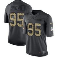 Nike Carolina Panthers #95 Derrick Brown Black Youth Stitched NFL Limited 2016 Salute to Service Jersey