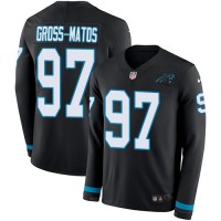 Nike Carolina Panthers #97 Yetur Gross-Matos Black Team Color Youth Stitched NFL Limited Therma Long Sleeve Jersey
