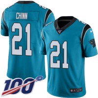Nike Carolina Panthers #21 Jeremy Chinn Blue Youth Stitched NFL Limited Rush 100th Season Jersey