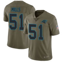Nike Carolina Panthers #51 Sam Mills Olive Youth Stitched NFL Limited 2017 Salute to Service Jersey