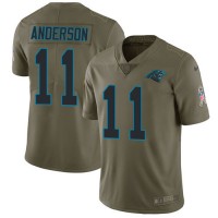 Nike Carolina Panthers #11 Robby Anderson Olive Youth Stitched NFL Limited 2017 Salute To Service Jersey