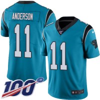 Nike Carolina Panthers #11 Robby Anderson Blue Youth Stitched NFL Limited Rush 100th Season Jersey