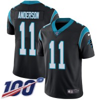 Nike Carolina Panthers #11 Robby Anderson Black Team Color Youth Stitched NFL 100th Season Vapor Untouchable Limited Jersey