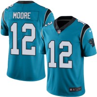 Nike Carolina Panthers #12 DJ Moore Blue Youth Stitched NFL Limited Rush Jersey