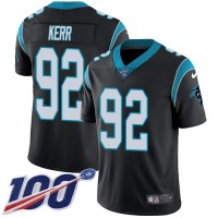Nike Carolina Panthers #92 Zach Kerr Black Team Color Youth Stitched NFL 100th Season Vapor Untouchable Limited Jersey