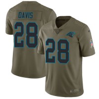 Nike Carolina Panthers #28 Mike Davis Olive Youth Stitched NFL Limited 2017 Salute To Service Jersey