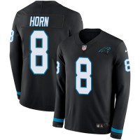 Nike Carolina Panthers #8 Jaycee Horn Black Team Color Youth Stitched NFL Limited Therma Long Sleeve Jersey