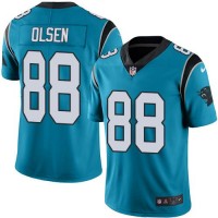 Nike Carolina Panthers #88 Greg Olsen Blue Youth Stitched NFL Limited Rush Jersey