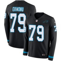 Nike Carolina Panthers #79 Ikem Ekwonu Black Team Color Youth Stitched NFL Limited Therma Long Sleeve Jersey