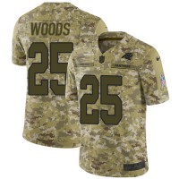 Nike Carolina Panthers #25 Xavier Woods Camo Youth Stitched NFL Limited 2018 Salute To Service Jersey