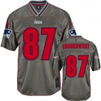 Nike New England Patriots #87 Rob Gronkowski Grey Youth Stitched NFL Elite Vapor Jersey
