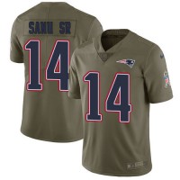 Nike New England Patriots #14 Mohamed Sanu Sr Olive Youth Stitched NFL Limited 2017 Salute to Service Jersey