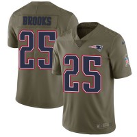 Nike New England Patriots #25 Terrence Brooks Olive Youth Stitched NFL Limited 2017 Salute to Service Jersey