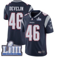 Nike New England Patriots #46 James Develin Navy Blue Team Color Super Bowl LIII Bound Youth Stitched NFL Vapor Untouchable Limited Jersey