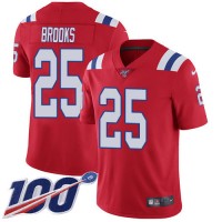 Nike New England Patriots #25 Terrence Brooks Red Alternate Youth Stitched NFL 100th Season Vapor Untouchable Limited Jersey