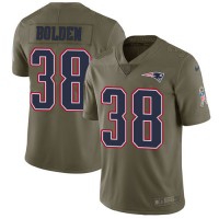 Nike New England Patriots #38 Brandon Bolden Olive Youth Stitched NFL Limited 2017 Salute to Service Jersey