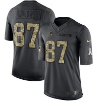 Nike New England Patriots #87 Rob Gronkowski Black Youth Stitched NFL Limited 2016 Salute to Service Jersey