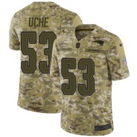 Nike New England Patriots #53 Josh Uche Camo Youth Stitched NFL Limited 2018 Salute To Service Jersey