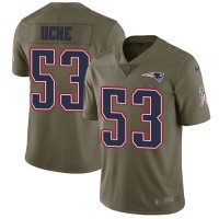 Nike New England Patriots #53 Josh Uche Olive Youth Stitched NFL Limited 2017 Salute To Service Jersey
