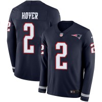 Nike New England Patriots #2 Brian Hoyer Navy Blue Team Color Youth Stitched NFL Limited Therma Long Sleeve Jersey