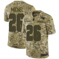 Nike New England Patriots #26 Sony Michel Camo Youth Stitched NFL Limited 2018 Salute to Service Jersey