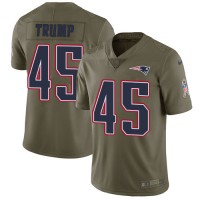 Nike New England Patriots #45 Donald Trump Olive Youth Stitched NFL Limited 2017 Salute to Service Jersey