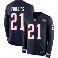 Nike New England Patriots #21 Adrian Phillips Navy Blue Team Color Youth Stitched NFL Limited Therma Long Sleeve Jersey