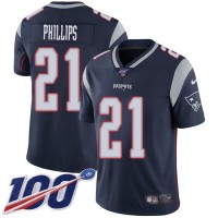 Nike New England Patriots #21 Adrian Phillips Navy Blue Team Color Youth Stitched NFL 100th Season Vapor Untouchable Limited Jersey