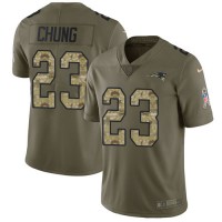 Nike New England Patriots #23 Patrick Chung Olive/Camo Youth Stitched NFL Limited 2017 Salute to Service Jersey