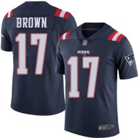 Nike New England Patriots #17 Antonio Brown Navy Blue Youth Stitched NFL Limited Rush Jersey