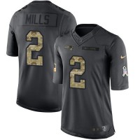 Nike New England Patriots #2 Jalen Mills Black Youth Stitched NFL Limited 2016 Salute To Service Jersey