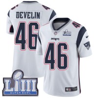 Nike New England Patriots #46 James Develin White Super Bowl LIII Bound Youth Stitched NFL Vapor Untouchable Limited Jersey