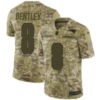 Nike New England Patriots #8 Ja'Whaun Bentley Camo Youth Stitched NFL Limited 2018 Salute To Service Jersey
