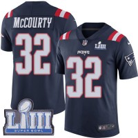 Nike New England Patriots #32 Devin McCourty Navy Blue Super Bowl LIII Bound Youth Stitched NFL Limited Rush Jersey