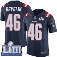 Nike New England Patriots #46 James Develin Navy Blue Super Bowl LIII Bound Youth Stitched NFL Limited Rush Jersey