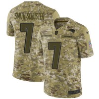 Nike New England Patriots #7 JuJu Smith-Schuster Camo Youth Stitched NFL Limited 2018 Salute To Service Jersey