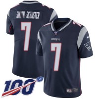 Nike New England Patriots #7 JuJu Smith-Schuster Navy Blue Team Color Youth Stitched NFL 100th Season Vapor Limited Jersey