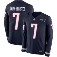 Nike New England Patriots #7 JuJu Smith-Schuster Navy Blue Team Color Youth Stitched NFL Limited Therma Long Sleeve Jersey