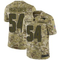 Nike New England Patriots #54 Dont'a Hightower Camo Youth Stitched NFL Limited 2018 Salute to Service Jersey