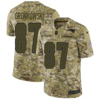 Nike New England Patriots #87 Rob Gronkowski Camo Youth Stitched NFL Limited 2018 Salute to Service Jersey