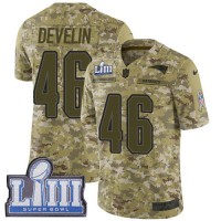 Nike New England Patriots #46 James Develin Camo Super Bowl LIII Bound Youth Stitched NFL Limited 2018 Salute to Service Jersey