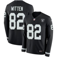 Nike Las Vegas Raiders #82 Jason Witten Black Team Color Youth Stitched NFL Limited Therma Long Sleeve Jersey