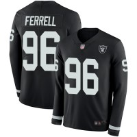 Nike Las Vegas Raiders #96 Clelin Ferrell Black Team Color Youth Stitched NFL Limited Therma Long Sleeve Jersey