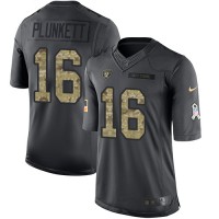 Nike Las Vegas Raiders #16 Jim Plunkett Black Youth Stitched NFL Limited 2016 Salute to Service Jersey