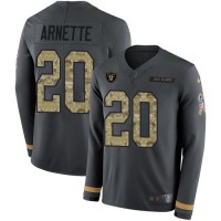Nike Las Vegas Raiders #20 Damon Arnette Anthracite Salute to Service Youth Stitched NFL Limited Therma Long Sleeve Jersey