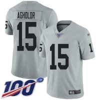 Nike Las Vegas Raiders #15 Nelson Agholor Silver Youth Stitched NFL Limited Inverted Legend 100th Season Jersey