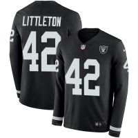 Nike Las Vegas Raiders #42 Cory Littleton Black Team Color Youth Stitched NFL Limited Therma Long Sleeve Jersey