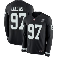 Nike Las Vegas Raiders #97 Maliek Collins Black Team Color Youth Stitched NFL Limited Therma Long Sleeve Jersey